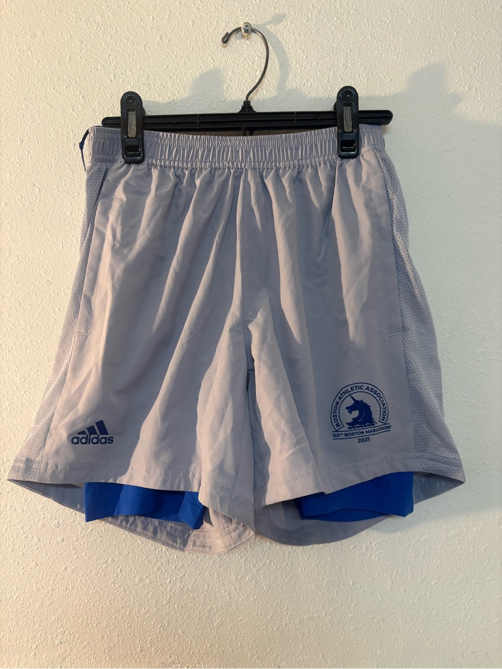 adidas Men Boston Marathon 2021 2 In 1 Running Shorts 5" GR0542
